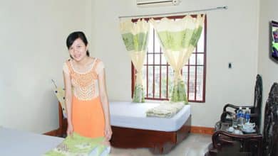 Bên trong phòng nghỉ với nội thất đầy đủ